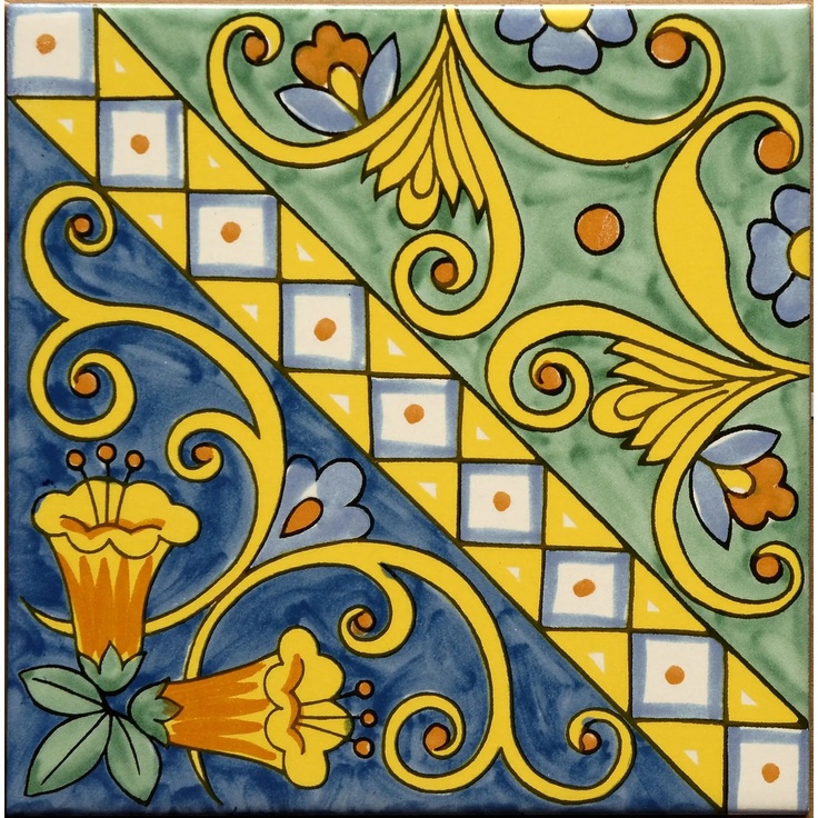 Giovanni De Maio Ceramica Artistica Vietrese 0000012855 Amalfi Decori 20*20 Floor tile 20x20 cm, Italy - photo 1 Giovanni De Maio Ceramica Artistica Vietrese 0000012855 Amalfi Decori 20*20 Floor tile 20x20 cm, Italy - photo 1