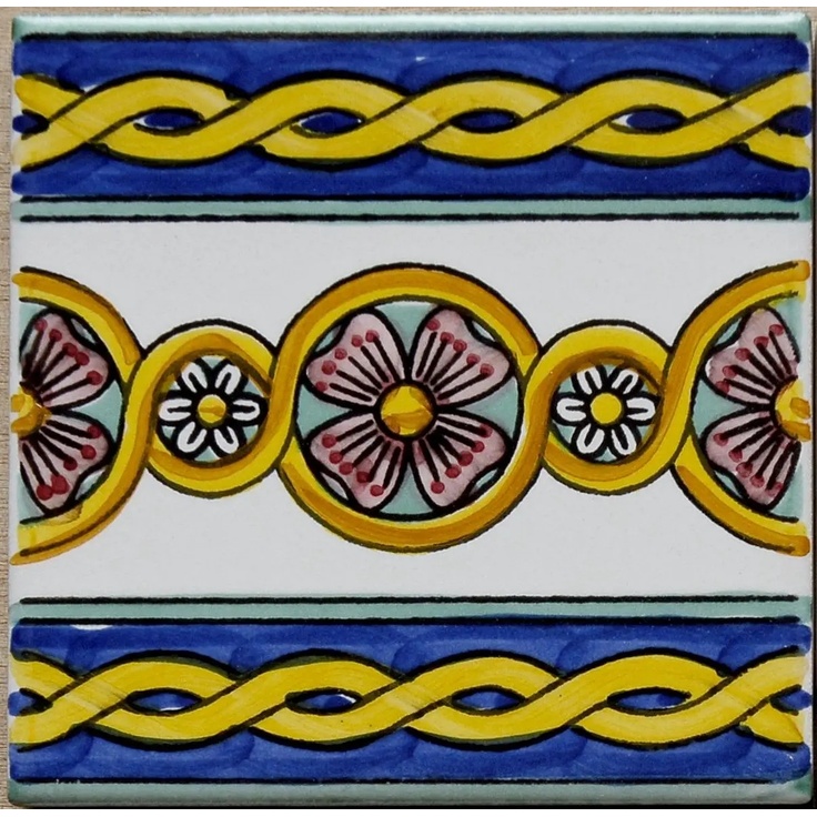 Giovanni De Maio Ceramica Artistica Vietrese 0000012759 Angelica Festoni 20*20 Decor 20x20 cm, Italy - photo 1 Giovanni De Maio Ceramica Artistica Vietrese 0000012759 Angelica Festoni 20*20 Decor 20x20 cm, Italy - photo 1