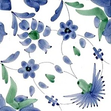 Giovanni De Maio Ceramica Artistica Vietrese 0000012688 Garofani Azzurro Decori 20*20 Lattialaatta 20x20 cm, Italia - kuva 1 - kuva 1