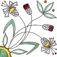 Giovanni De Maio Ceramica Artistica Vietrese С000001753 Fiore Stilizzato Decori 20*20 Lattialaatta 20x20 cm, Italia - kuva 1 - kuva 1
