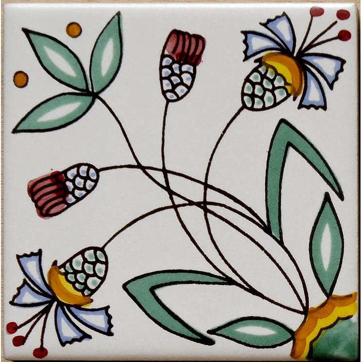 Giovanni De Maio Ceramica Artistica Vietrese 0000017539 Fiore Stilizzato Decori 13*13 Floor tile 13x13 cm, Italy - photo 1 Giovanni De Maio Ceramica Artistica Vietrese 0000017539 Fiore Stilizzato Decori 13*13 Floor tile 13x13 cm, Italy - photo 1
