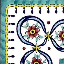 Giovanni De Maio Ceramica Artistica Vietrese 0000027196 Fiorella Angolo Festoni 13*13 Sisustus 13x13 cm, Italia - kuva 1 - kuva 1