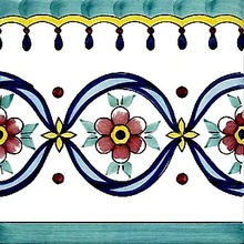 Giovanni De Maio Ceramica Artistica Vietrese 0000022366 Fiorella Festoni 13*13 Sisustus 13x13 cm, Italia - kuva 1 - kuva 1