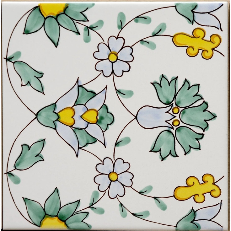 Giovanni De Maio Ceramica Artistica Vietrese С000036928 Flora Decori 20*20 Floor tile 20x20 cm, Italy - photo 1 Giovanni De Maio Ceramica Artistica Vietrese С000036928 Flora Decori 20*20 Floor tile 20x20 cm, Italy - photo 1