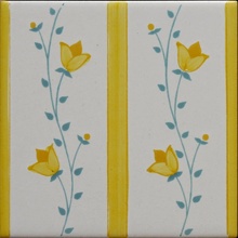 Giovanni De Maio Ceramica Artistica Vietrese 0000022322 Domina Giallo Decori 13*13 Lattialaatta 13x13 cm, Italia - kuva 1 - kuva 1