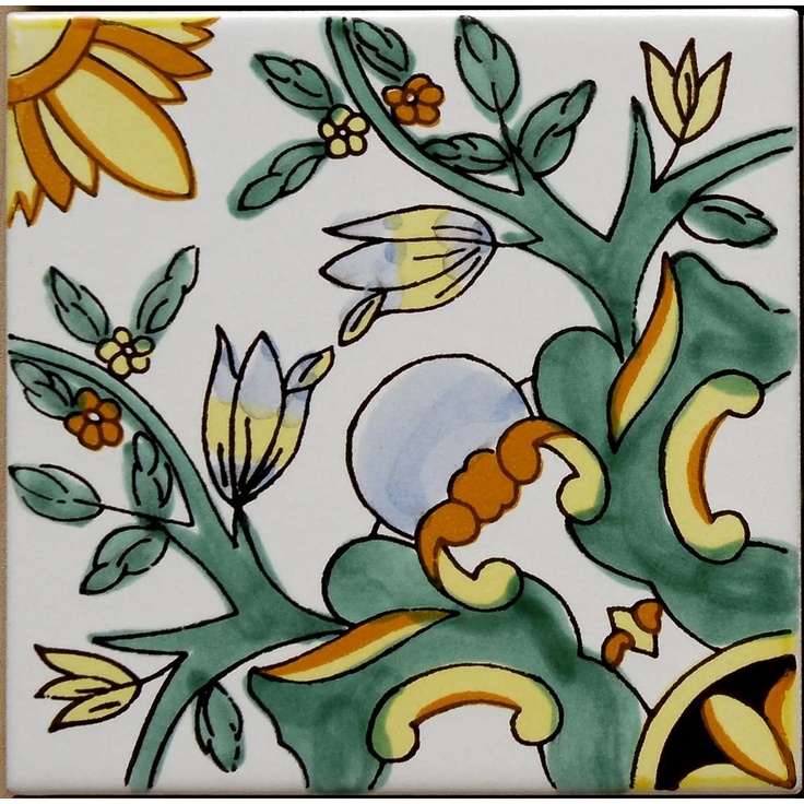 Giovanni De Maio Ceramica Artistica Vietrese 0000026355 Gloria Decori 13*13 Floor tile 13x13 cm, Italy - photo 1 Giovanni De Maio Ceramica Artistica Vietrese 0000026355 Gloria Decori 13*13 Floor tile 13x13 cm, Italy - photo 1