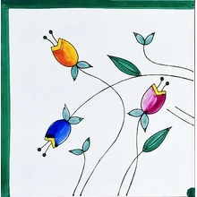 Giovanni De Maio Ceramica Artistica Vietrese 0000027197 Greca Tulipani Angolo Festoni 20*20 Sisustus 20x20 cm, Italia - kuva 1 - kuva 1