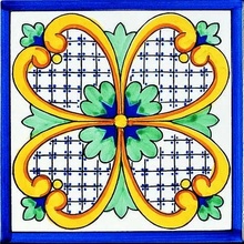 Giovanni De Maio Ceramica Artistica Vietrese 0000012663 Ischia Decori 13*13 Lattialaatta 13x13 cm, Italia - kuva 1 - kuva 1