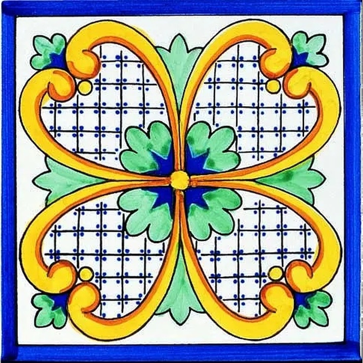 Giovanni De Maio Ceramica Artistica Vietrese 0000012663 Ischia Decori 13*13 Floor tile 13x13 cm, Italy - photo 1 Giovanni De Maio Ceramica Artistica Vietrese 0000012663 Ischia Decori 13*13 Floor tile 13x13 cm, Italy - photo 1