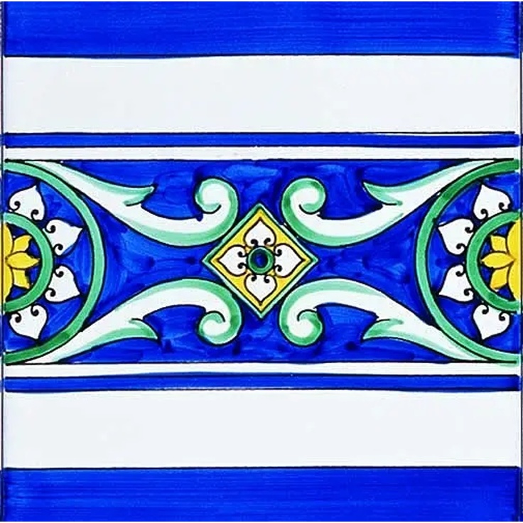 Giovanni De Maio Ceramica Artistica Vietrese С000034739 Iside Festoni 20*20 Decor 20x20 cm, Italy - photo 1 Giovanni De Maio Ceramica Artistica Vietrese С000034739 Iside Festoni 20*20 Decor 20x20 cm, Italy - photo 1