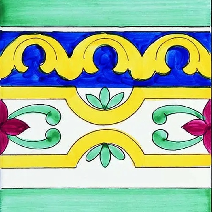 Giovanni De Maio Ceramica Artistica Vietrese 0000022367 Minori Festoni 20*20 Decor 20x20 cm, Italy - photo 1 Giovanni De Maio Ceramica Artistica Vietrese 0000022367 Minori Festoni 20*20 Decor 20x20 cm, Italy - photo 1