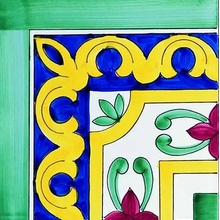 Giovanni De Maio Ceramica Artistica Vietrese 0000027233 Minori Festoni 10*10 Sisustus 10x10 cm, Italia - kuva 1 - kuva 1