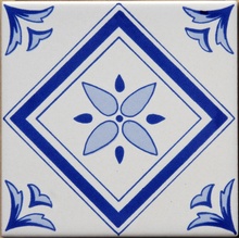 Giovanni De Maio Ceramica Artistica Vietrese 0000024018 Costanza Blu Decori 13*13 Lattialaatta 13x13 cm, Italia - kuva 1 - kuva 1