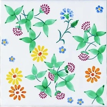 Giovanni De Maio Ceramica Artistica Vietrese 0000012766 Prato Fiorito Decori 20*20 Lattialaatta 20x20 cm, Italia - kuva 1 - kuva 1