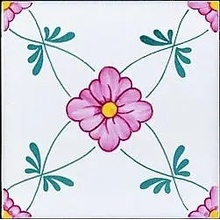 Giovanni De Maio Ceramica Artistica Vietrese 0000012660 Caterina Rosa Decori 13*13 Lattialaatta 13x13 cm, Italia - kuva 1 - kuva 1