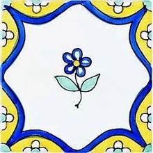 Giovanni De Maio Ceramica Artistica Vietrese С000003583 Rosalia Con Fiore Decori 10*10 Sisustus 10x10 cm, Italia - kuva 1 - kuva 1