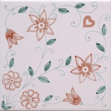 Giovanni De Maio Ceramica Artistica Vietrese 0000012701 Maria Cristina Rosa Antico Decori 20*20 Lattialaatta 20x20 cm, Italia - kuva 1 - kuva 1