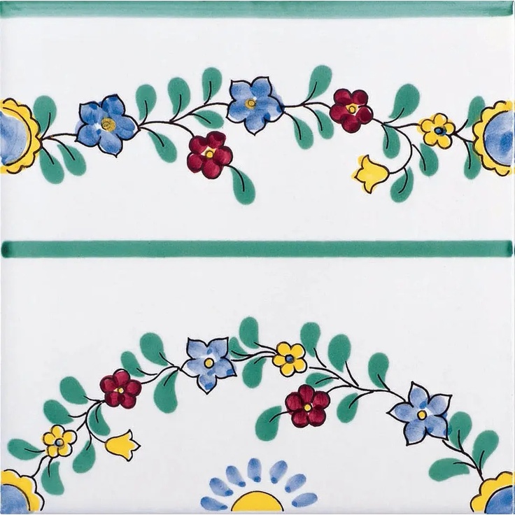 Giovanni De Maio Ceramica Artistica Vietrese 0000027191 Serto Fiorito Terminale 20*20 Décor 20x20 cm, Italie - photo 1 Giovanni De Maio Ceramica Artistica Vietrese 0000027191 Serto Fiorito Terminale 20*20 Décor 20x20 cm, Italie - photo 1