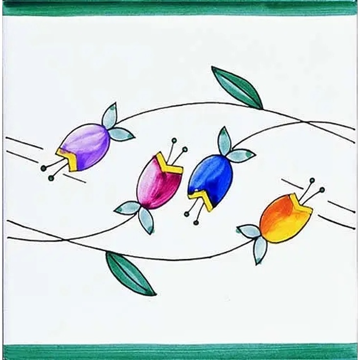 Giovanni De Maio Ceramica Artistica Vietrese С000003231 Tulipani Festoni 13*13 Decor 13x13 cm, Italy - photo 1 Giovanni De Maio Ceramica Artistica Vietrese С000003231 Tulipani Festoni 13*13 Decor 13x13 cm, Italy - photo 1
