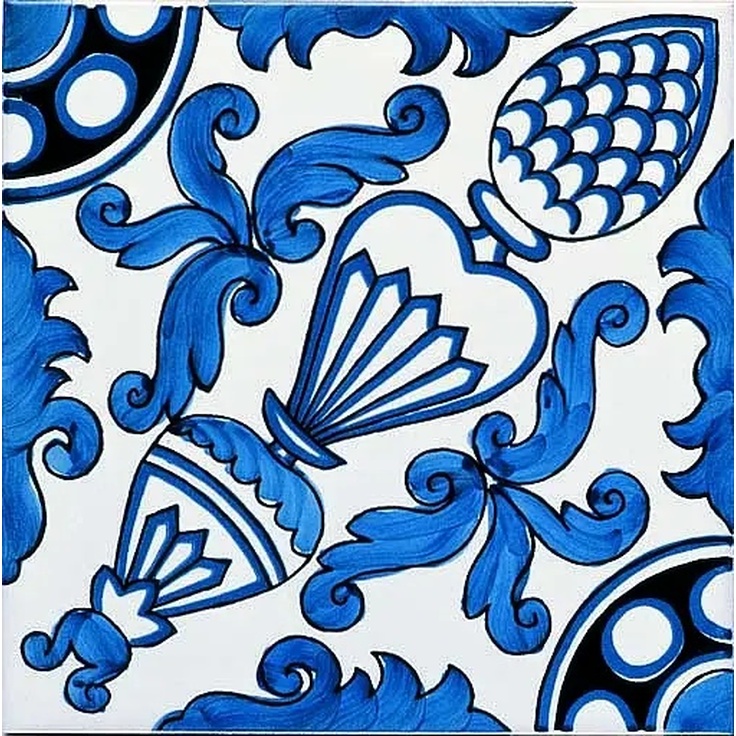 Giovanni De Maio Ceramica Artistica Vietrese С000058682 Pigne Turchese Decori 20*20 Podlahová dlaždice 20x20 cm, Itálie - fotografie 1 Giovanni De Maio Ceramica Artistica Vietrese С000058682 Pigne Turchese Decori 20*20 Podlahová dlaždice 20x20 cm, Itálie - fotografie 1