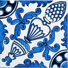Giovanni De Maio Ceramica Artistica Vietrese С000058682 Pigne Turchese Decori 20*20 Lattialaatta 20x20 cm, Italia - kuva 1 - kuva 1