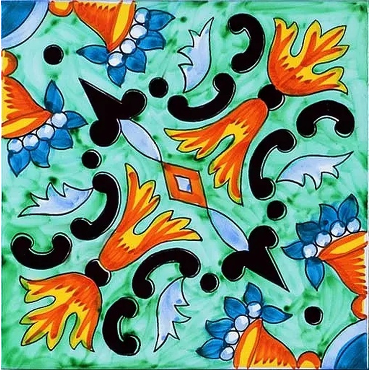 Giovanni De Maio Ceramica Artistica Vietrese 0000012858 Turco Decori 20*20 Floor tile 20x20 cm, Italy - photo 1 Giovanni De Maio Ceramica Artistica Vietrese 0000012858 Turco Decori 20*20 Floor tile 20x20 cm, Italy - photo 1