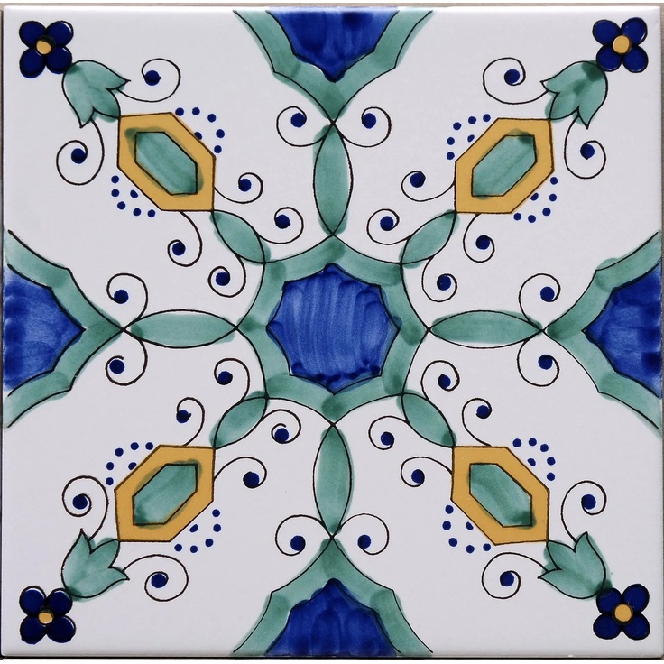 Giovanni De Maio Ceramica Artistica Vietrese 0000012859 Ventotene Decori 20*20 Floor tile 20x20 cm, Italy - photo 1 Giovanni De Maio Ceramica Artistica Vietrese 0000012859 Ventotene Decori 20*20 Floor tile 20x20 cm, Italy - photo 1