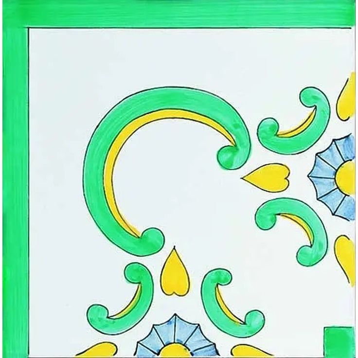 Giovanni De Maio Ceramica Artistica Vietrese С000000350 Verona Verde Nilo Angolo Festoni 10*10 Decor 10x10 cm, Italy - photo 1 Giovanni De Maio Ceramica Artistica Vietrese С000000350 Verona Verde Nilo Angolo Festoni 10*10 Decor 10x10 cm, Italy - photo 1