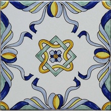 Giovanni De Maio Ceramica Artistica Vietrese 0000022325 Vesuvio Decori 13*13 Lattialaatta 13x13 cm, Italia - kuva 1 - kuva 1