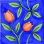 Giovanni De Maio Neo Romantico С000100858 RampicanteArancioBatikFondoBlu Floor tile 20x20 cm, Italy - photo 1
