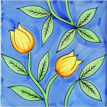 Giovanni De Maio Neo Romantico С000100854 RampicanteGialloFondoSm59 Carreau de sol 20x20 cm, Italie - photo 1 - photo 1