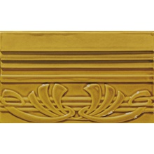 Ceramiche Grazia Epoque TED8 Terminale Deco Mustard Craquele Rand 12x20 cm, Italië - foto 1 - foto 1