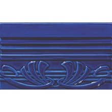 Ceramiche Grazia Epoque TED9 Terminale Deco Cobalt Craquele Rand 12x20 cm, Italië - foto 1 - foto 1