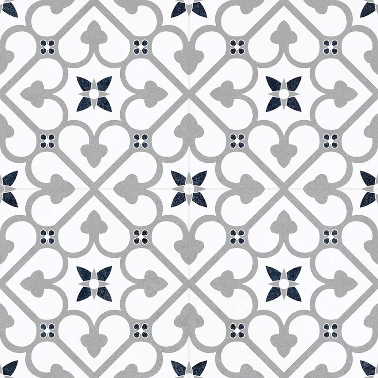 Halcon Brighton Pre Grey Mat porcelanato 45x45 cm, España, imitación de azulejos hidráulicos - foto 1 Halcon Brighton Pre Grey Mat porcelanato 45x45 cm, España, imitación de azulejos hidráulicos - foto 1