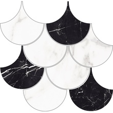 Halcon Capitol С000579775 Capitol/Luxury White/Black Escama Pulido 28x29 Mosaico 28x29 cm, Espanha, outros tipos de mármore - foto 1 - foto 1