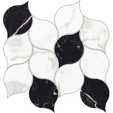 Halcon Capitol С000579777 Capitol/Luxury White/Black Hojas Pulido 28,9x27,2 Mosaico 27,2x28,9 cm, Espanha, outros tipos de mármore - foto 1 - foto 1