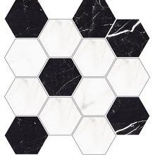 Halcon Capitol С000579776 Capitol/Luxury White/Black Hexagono Pulido 28,3x26,5 Mosaico 26,5x28,3 cm, Espanha, outros tipos de mármore - foto 1 - foto 1