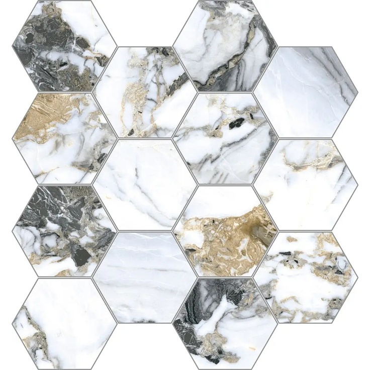 Halcon Liberty С000579406 Liberty Blanco Hexagono Pulido 28,3x26,5 Mozaika 26,5x28,3 cm, Španělsko, ostatní druhy mramoru - fotografie 1 Halcon Liberty С000579406 Liberty Blanco Hexagono Pulido 28,3x26,5 Mozaika 26,5x28,3 cm, Španělsko, ostatní druhy mramoru - fotografie 1