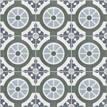 Harmony Havana White Round 9mm porcelain tile 22,3x22,3 cm, Spain, concrete  - photo 1 - photo 2