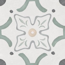 Harmony Sirocco Green Flower 9mm porcelain tile 22,3x22,3 cm, Spain - photo 1 - photo 1