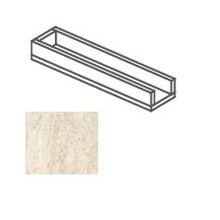 Impronta italgraniti I Travertini TR02CAC6 Canalina a Bordo Chiuso Bianco Cross Cut Specielt element 14x60x8 cm, Italien, sten  - foto 1 - foto 1