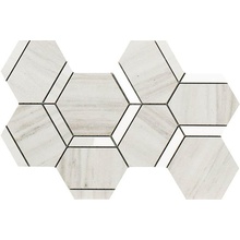 Impronta italgraniti Lux Experience MW03MEDM Helsinki White Mosaico Esagona Decoro Mix Mozaïek 20x34 cm, Italië - foto 1 - foto 1