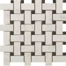 Impronta italgraniti Lux Experience MW04MBWFA Taj Mahal Mosaico Basketwave Fade Mozaïek 30x30 cm, Italië - foto 1 - foto 1