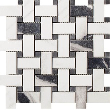 Impronta italgraniti Lux Experience MW06MBWFA Panda White Mosaico Basketwave Fade Mozaïek 30x30 cm, Italië - foto 1 - foto 1