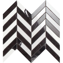 Impronta italgraniti Lux Experience MW62MCHL Panda White/Pietra Grey Mosaico Chevron Lap Mozaïek 26x30 cm, Italië - foto 1 - foto 1