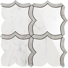 Impronta italgraniti Lux Experience MW71MAM Grigio Versilia/Statuarietto Mosaico Arabesque Mix Mozaïek 30x30 cm, Italië - foto 1 - foto 1