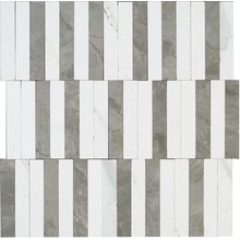 Impronta italgraniti Marble Experience MB01MR Statuario Lux Mosaico Stripe Mozaïek 27,2x29 cm, Italië - foto 1 - foto 1