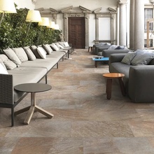 Imso Slate 15x15, glazed porcelain stoneware, Italy, slate (andesite) - interior photo 1 - 2 Imso Slate 15x15, glazed porcelain stoneware, Italy, slate (andesite) - interior photo 1 - photo 2