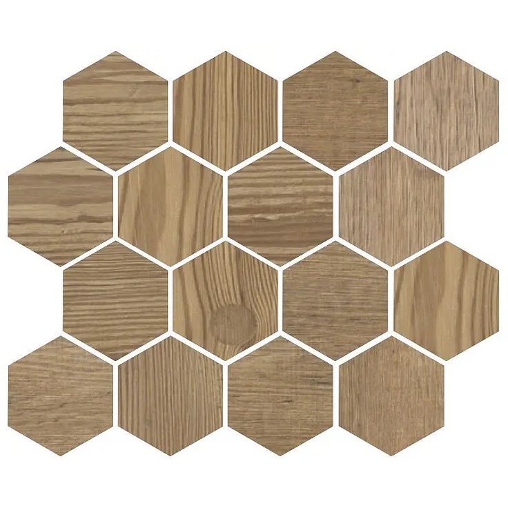 Isla Tiles Essence С000479802 1005231_Mos.Esag.EssenceWalnut25X30 Mosaïque 25x30 cm, Italie, effet bois - photo 1 Isla Tiles Essence С000479802 1005231_Mos.Esag.EssenceWalnut25X30 Mosaïque 25x30 cm, Italie, effet bois - photo 1