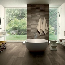 Kronos Wood Side 20x120, geglazuurd keramisch graniet, Italië, hout - interieurfoto 1 - foto 4